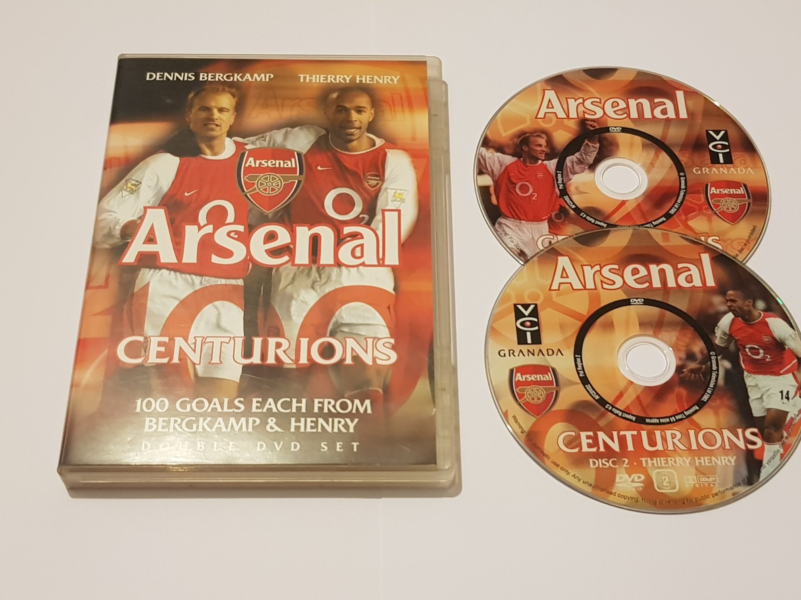Arsenal FC Centurions 100 Goals Each From Berkamp & Henry DVD Football
