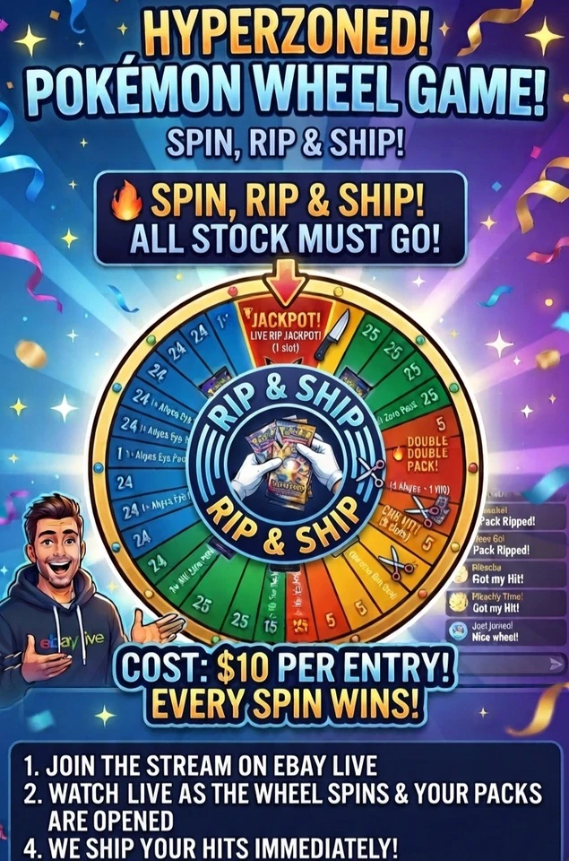 $10 POKÉMON WHEEL GAME! Spin, Rip & Ship Everything! ⚡