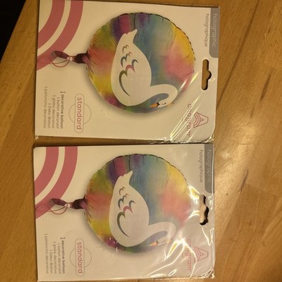 2x Luftballon Schwan holographisch Folie-Rund ø45cm Anagram