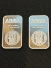 Lot Of Two Apmex 1oz Silver Bars