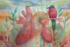 Original Watercolor Anatomical Heart Painting 8x10– Surreal Botanical Art — photo 3