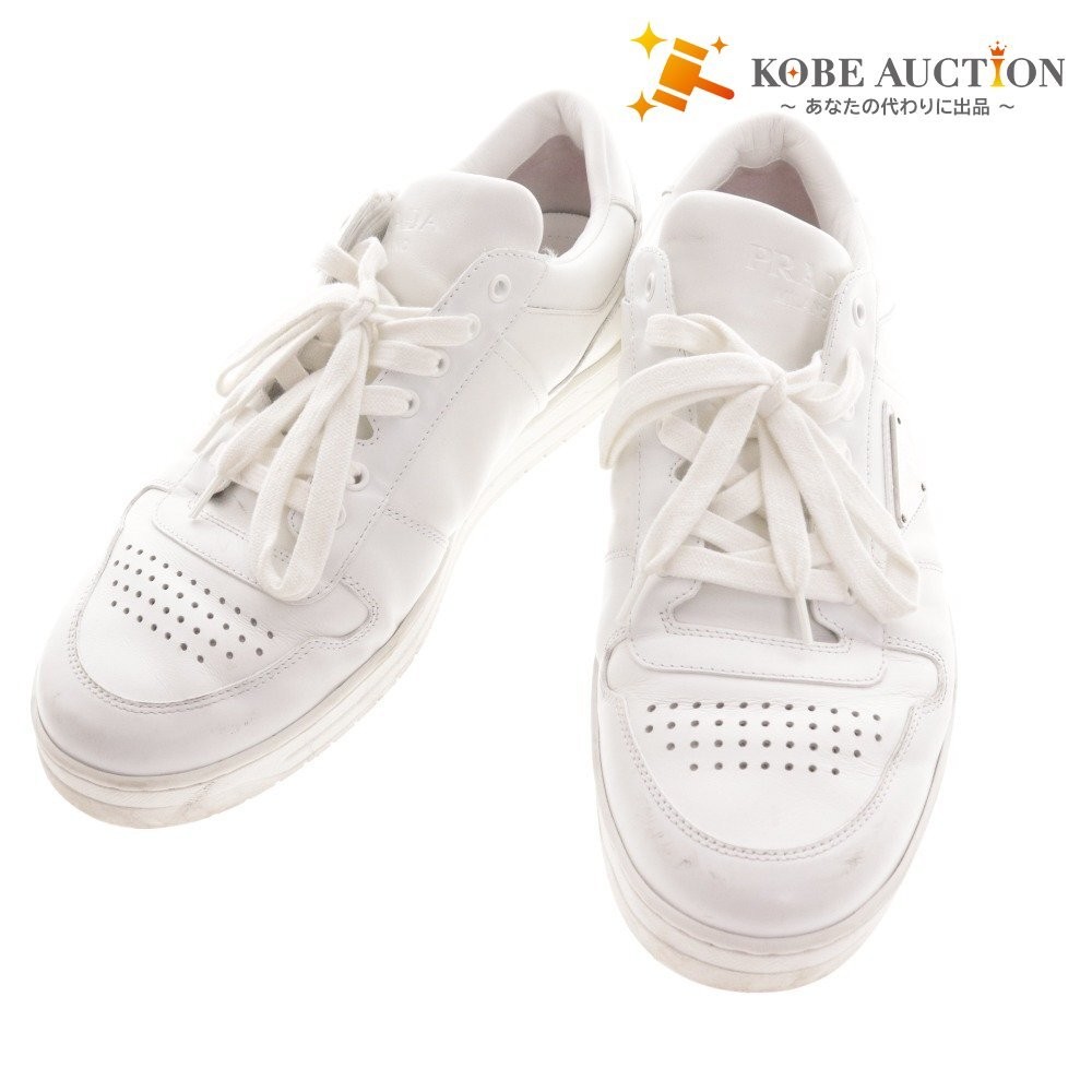 PRADA Downtown Sneakers with Triangle Logo in Men's Size 9.5