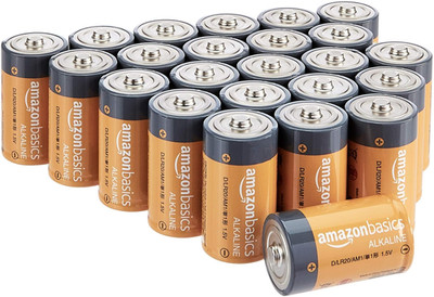 Amazon Basics 96 Pack LR20-24PK Alkaline D Cell Batteries 5-Year Shelf Life