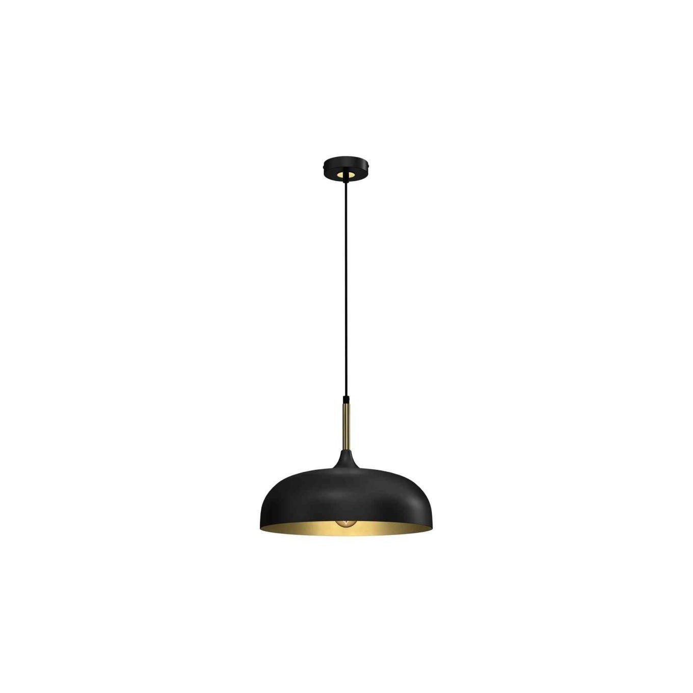 Milagro Lincoln Pendant Lamp - Black/Gold - 35cm - E27 - Metal - Image 2