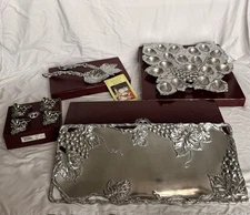 Arthur Court Grape Aluminum Serveware Set 8 Pieces