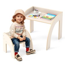 Kids Desk and Chair Set Wooded Toddler Table and Chair Set w/ Proper Height