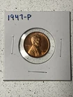 1947-P Lincoln Wheat Cent Penny GEM RED BU From an Original Bank Roll