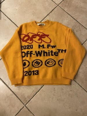 OFF-WHITE 【正規品】ニット セーターイエロー Off White Industrial Y013 Sweater Size S Yellow Pullover FW19