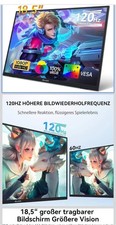 Tragbarer Monitor 18,5 Zoll 120 Hz FHD 1080p HDMI USB-C, 100% sRGB HDR Np 168€