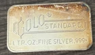 VINTAGE ENGELHARD .999 FINE SILVER ART BAR - GOLD STANDARD