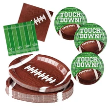 Best Grencian 150PCS Football Party Supplies Disposable Oval Paper Plates and