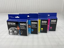 4pc/set Genuine Epson 200XL Black Cyan  200 Yellow Magenta Ink Cartridges