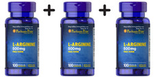 3 x Puritans Pride L-Arginine, 500mg - 100 caps (103,30 EUR/kg)