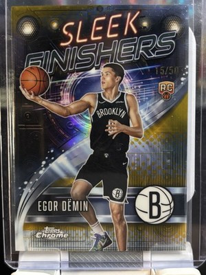 2025-26 Topps Chrome - Sleek Finishers Egor Demin #SF-29 Gold Refractor /50 (RC)