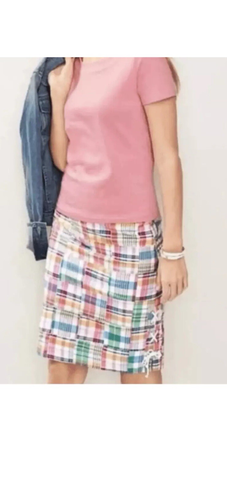 Talbots Petites Madras Plaid Patchwork Skirt Size… - image 9