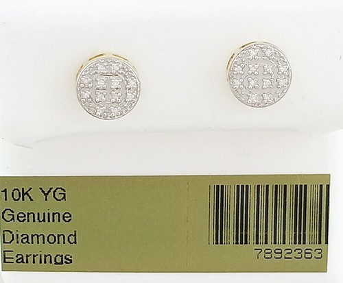 GENUINE DIAMOND STUD EARRING 10K GOLD - Free Certificate Appraisal - Screw Backs - Picture 3 of 5