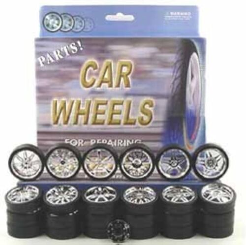 Confezione 6 Cerchi di Ricambio Cromati Scala 1:24 Con Pneumatici Basso Profilo Per Modellini Auto - Foto 2 di 2