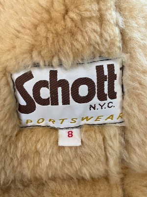 Vintage Schott NYC Sportswear Suede & Faux Fur Coat Size 8 Heavy 