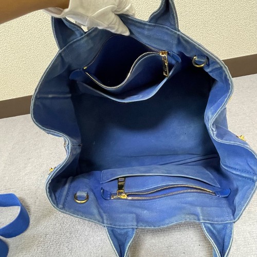 Prada Canapa handbag, 2way shoulder bag, blue - Picture 9 of 22