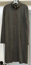 LAUREN Ralph Lauren Gray  Knit Dress w/ Leather Elbow Patches, Sz 10 NWOT