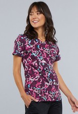 Just Scroll On By Cherokee Scrubs Genuine V Neck Top CK621 JSBY