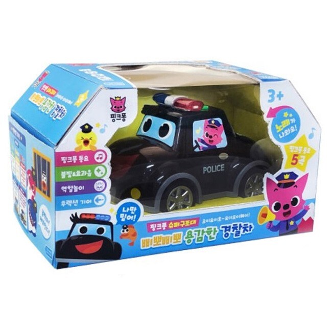 Pinkfong - Super Rescue Brave Police Car Sound Light Friction Gear