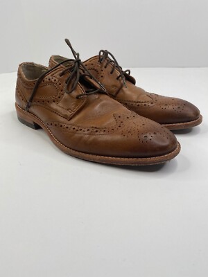 Johnston & Murphy J&M 1850 Brown Wingtip Sheepskin Oxford  display picture 3
