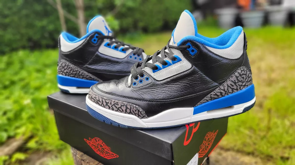 NIKE AIR JORDAN 3 RETRO SPORT BLUE UK7 US8 EUR41 CM26 VERY RARE
