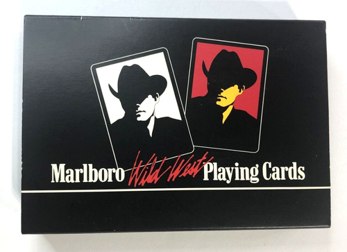Vintage Marlboro Wild West Playing Cards Cowboy Dual Decks 1991 Marlboro Man NIB