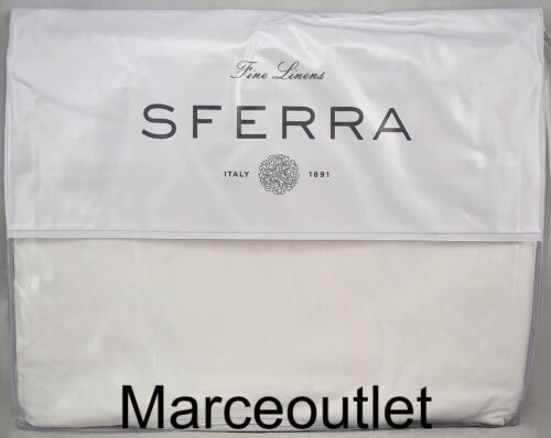 Sferra Celeste 3990 Long Staple Cotton Percale KING Flat Sheet White