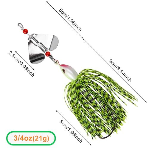 Spinnerbait Fishing Lures Kit Set, 6pcs Bass Fishing Buzzbait Style A-6pcs - Image 4