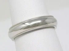 Platinum 5 mm Milgrain Edge Wedding Band Ring Size 7 1/2 B0460