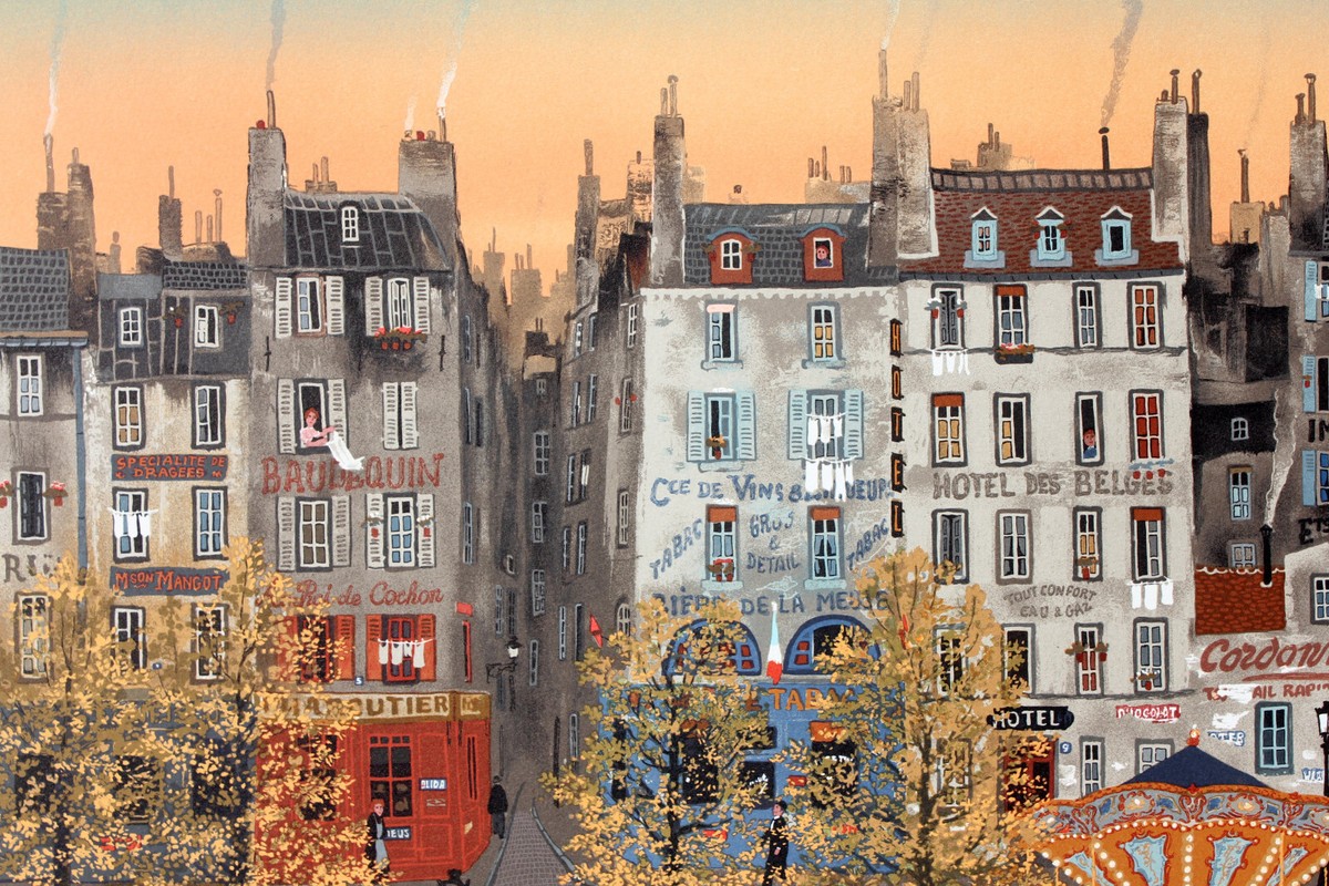 Michel Delacroix Original Lithograph Paris France Hand Signed and