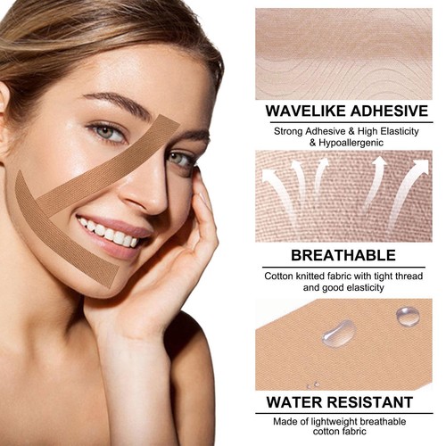 Cinta de kinesiología de 2,5 cm * 5 M para rostro, cuello, levantamiento de ojos, eliminación de arrugas, SkinCar - Imagen 3 de 31