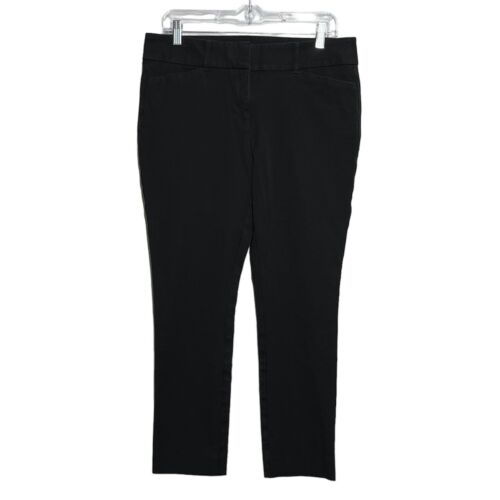 Pantalon chino décontracté moderne noir moderne à cheville plate pour femme à l'avant plat taille 10 - Photo 1/8