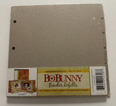 American Crafts Bo Bunny 9 x 9 Six Tabbed Refill Pages For Bare Naked Binder