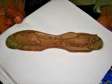 Old India Antique Wooden Carved brass Musical Percussion Instrument Khartal