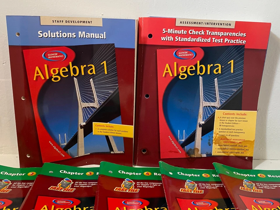 Algebra 1 Set Chapter Resource Masters,solutions manual,transparencies,textbook - Image 3 of 4