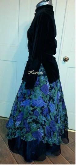 Victorian style 80's floral dress with Asian style jacket - Image 2 of 4