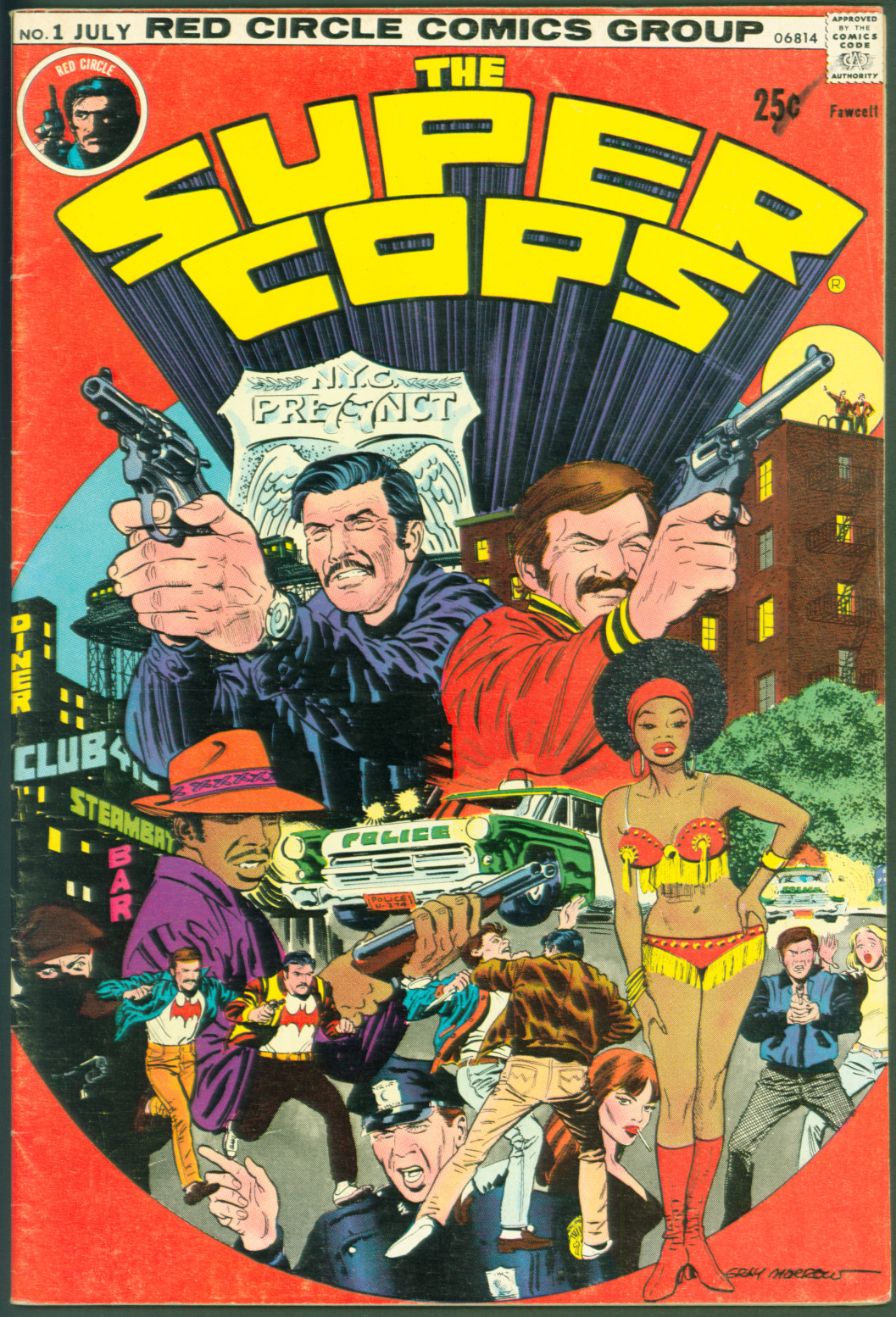 Vintage 1974 Red Circle Comics Super Cops #1 VG  Gray Morrow Cover Art
