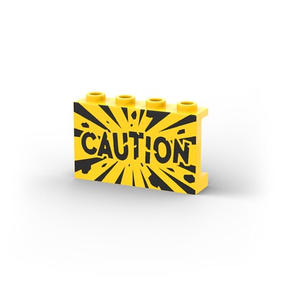 CAUTION and Explosion Sign   original printed LEGO  brick tile /LT 14013