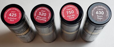Revlon Super Lustrous Lipstick #425,#520,#750,#630 (0.15oz Each)