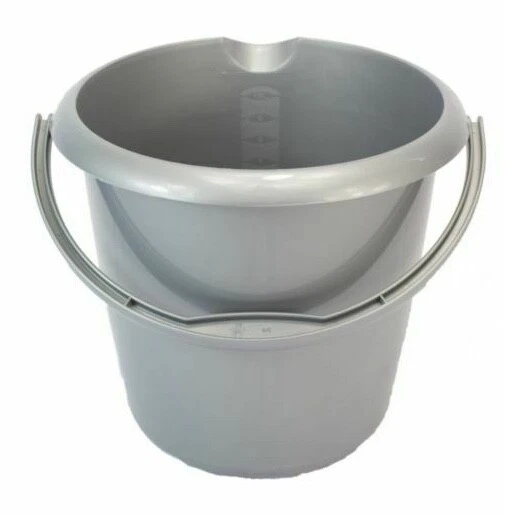 TML Plastic Durable Household Home Garden Bucket with Handle 5L - Silver