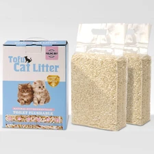 FEELING BEST Tofu Cat Litter 11.2LB(5.6lb×2bag) Clumping fast,dust-free