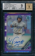 WANDER FRANCO AUTO 2019 Bowman Chrome Autograph PURPLE REFRACTOR /250 BGS 9 MINT