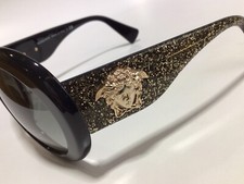VERSACE GOLD MEDUSA Black SUNGLASSES  55-20 140  - SPECTACULAR/ NEW