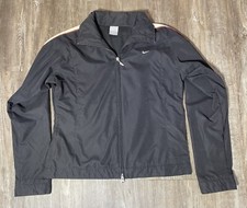 Vintage Nike Women  s Track Jacket Lightweight Size M Full Zip Classics Black