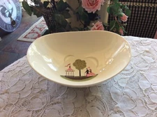 MID CENTURY VINTAGE STEUBENVILLE MADE IN USA POTTERY SERVING  BOWL