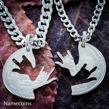 I Love you Necklace, Helen Keller Quarter, Interlocking ASL set, Sign Language