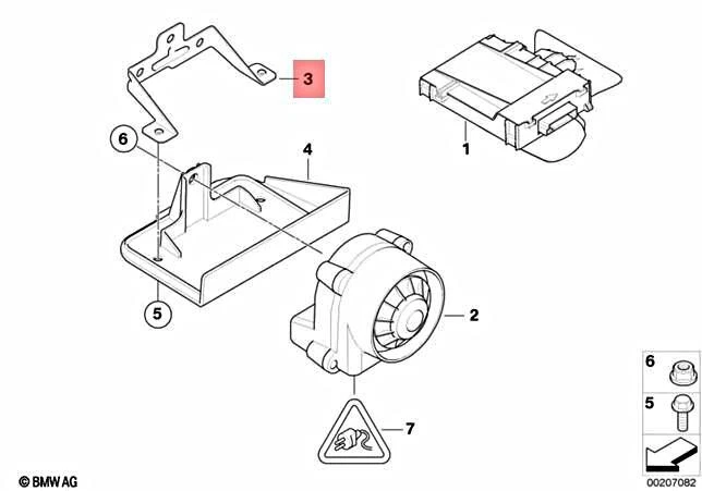 Genuine BMW M M3 X1 M3 CRT E81 E82 Bracket Alternative Power Siren 